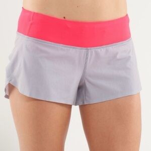 Lululemon Run: Speed Short *Naked Seam Wee Stripe Printed White Fossil / Flash 2